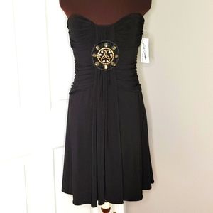 Boston Proper Strapless Cocktail Dress with Ruched detailing, size M
